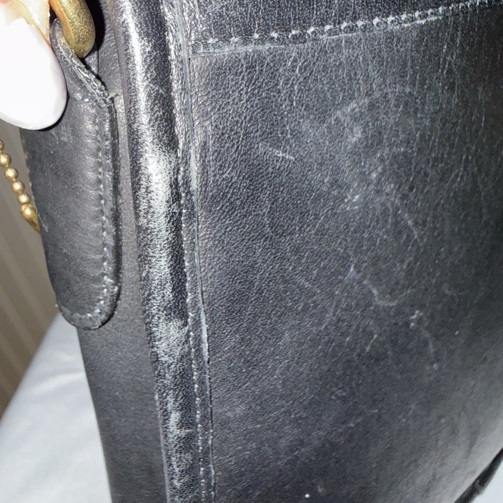 Vintage Coach Shelton Black Leather Shoulder Crossbody Bag Purse #9917 - Picture 6 of 16